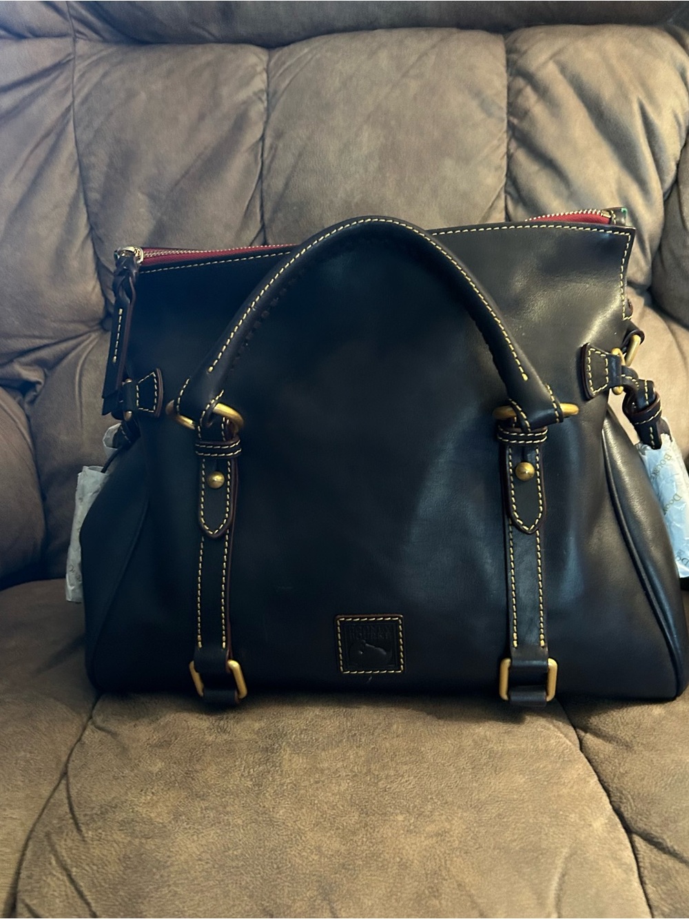 Dooney and Bourke Large Florentine Satchel in Navy